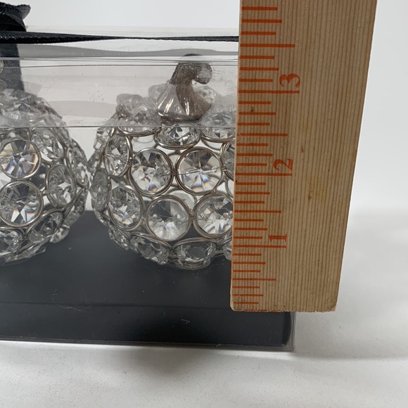 Rachel Zoe Pumpkin Set of three Silver Crystal Jeweled - Picture 5 of 6